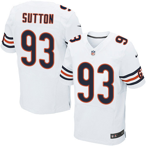 Men's Elite Will Sutton Nike Jersey White Road - #93 NFL Chicago Bears